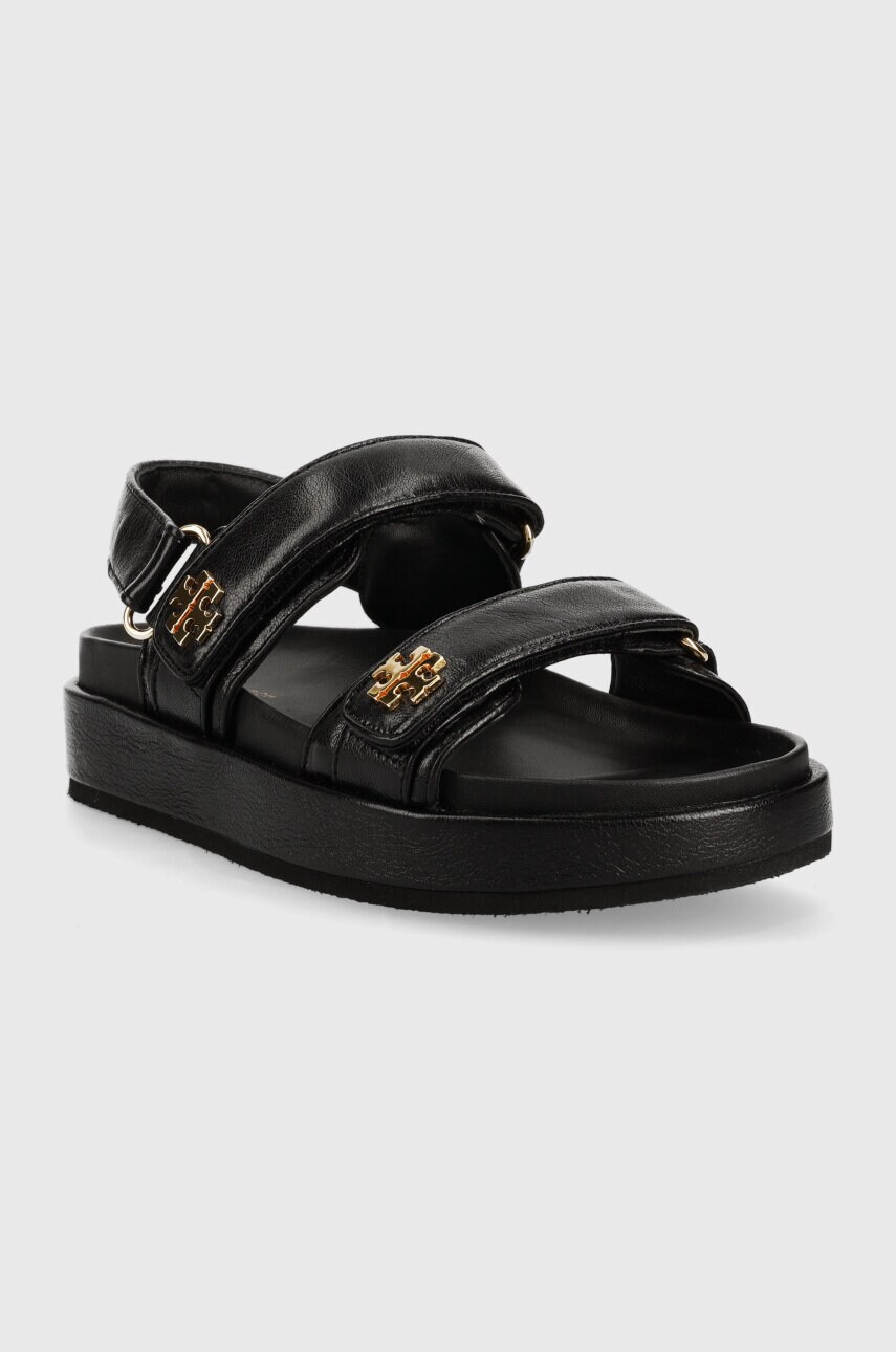 Шкіряні сандалі Tory Burch Kira Sport жіночі колір чорний 144328-001