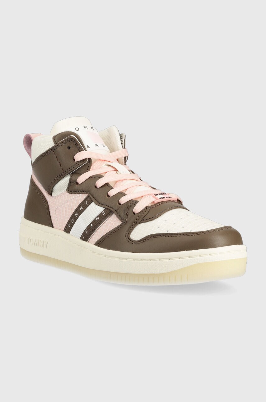 Кросівки Tommy Jeans TJW RETRO BASKET RIPSTOP колір коричневий EN0EN02350