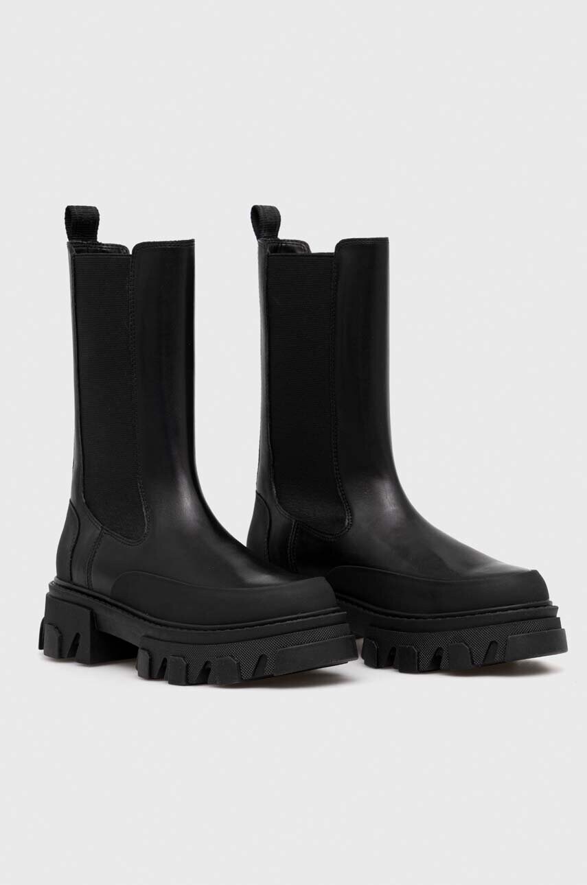 Шкіряні черевики Dkny Jonie жіночі колір чорний на платформі K3366233