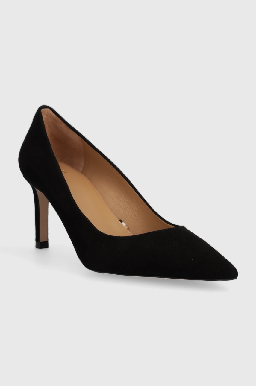 Замшеві туфлі BOSS Janet Pump 70-S_N колір чорний 50498810