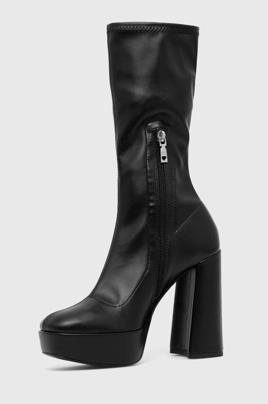 Черевики Love Moschino жіночі колір чорний каблук блок JA2607CG1HIEZ000