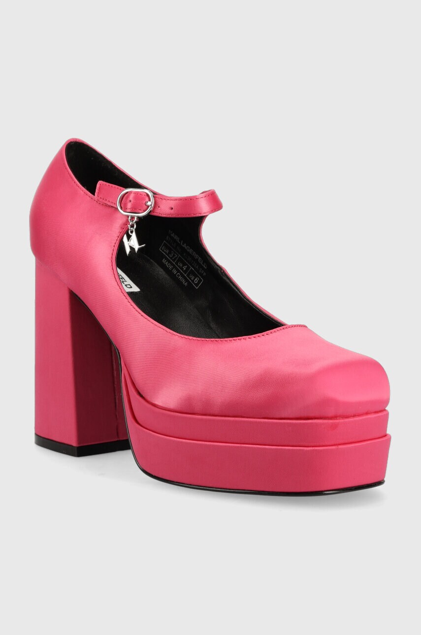 Купити Туфлі Karl Lagerfeld STRADA колір рожевий каблук блок KL30126A – головне зображення