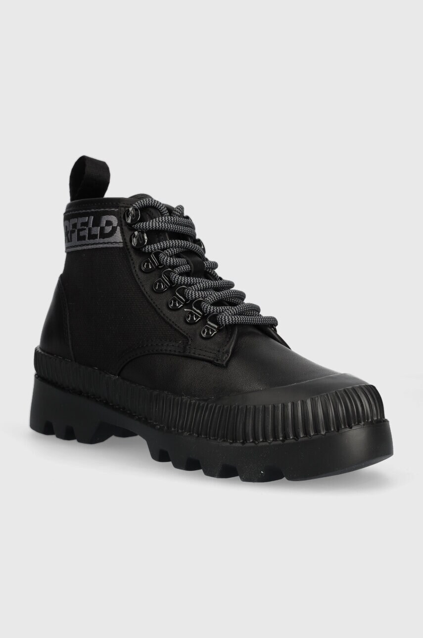 Черевики Karl Lagerfeld TREKKA II жіночі колір чорний на плоскому ходу KL42533