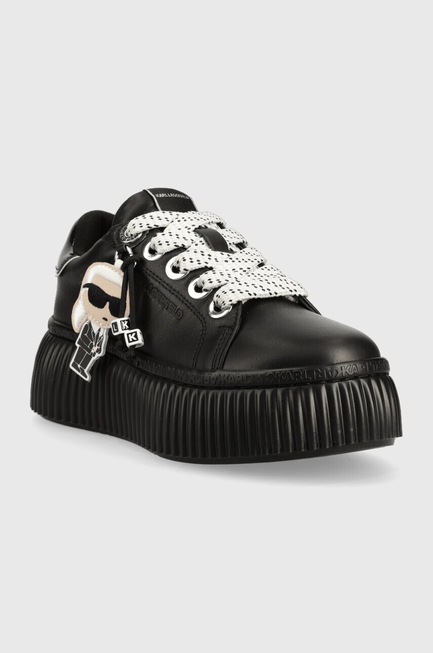Шкіряні кросівки Karl Lagerfeld KREEPER LO колір чорний KL42376N