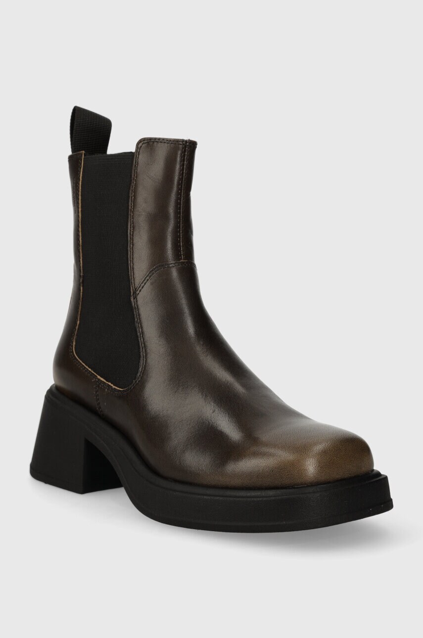 Шкіряні черевики Vagabond Shoemakers DORAH жіночі колір коричневий каблук блок 5642.018.19