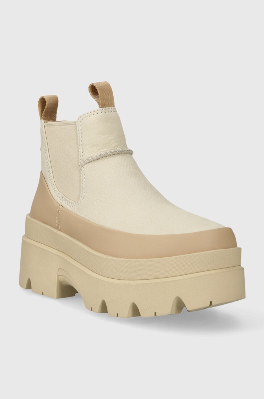 Черевики UGG Brisbane Chelsea жіночі колір бежевий на платформі 1143842