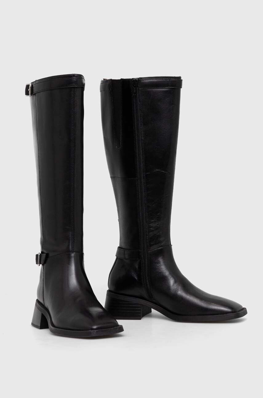 Шкіряні черевики Vagabond Shoemakers BLANCA жіночі колір чорний каблук блок 5617.101.20