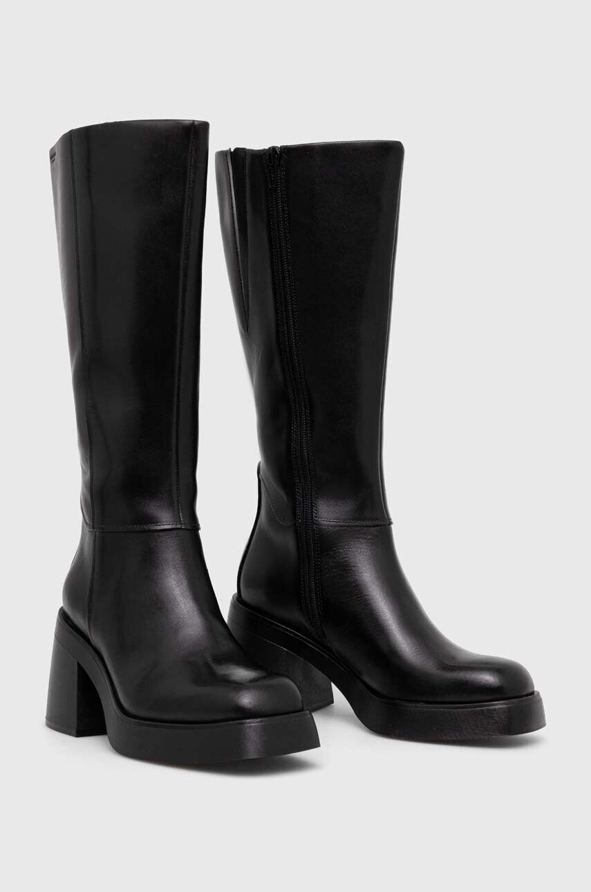 Шкіряні чоботи Vagabond Shoemakers BROOKE жіночі колір чорний каблук блок 5644.101.20