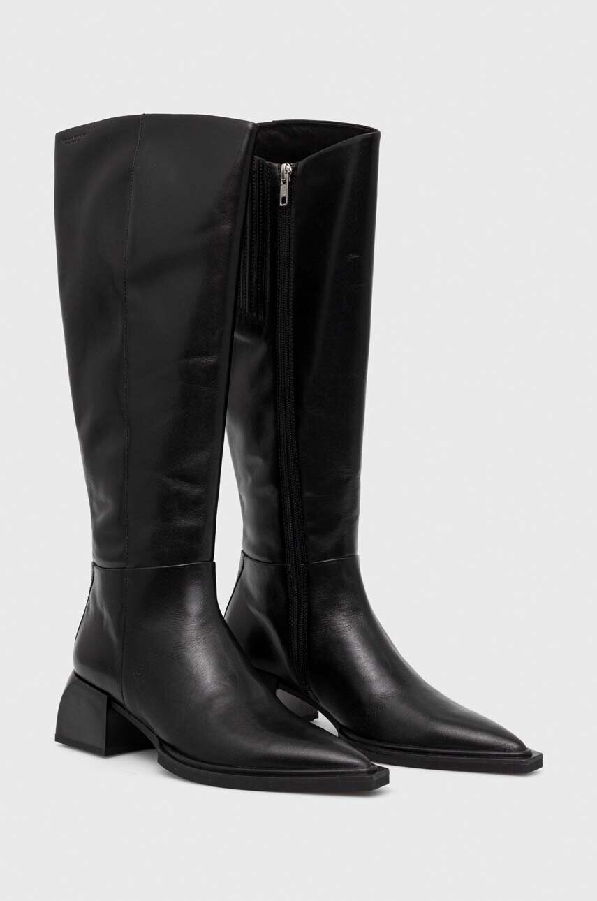 Шкіряні чоботи Vagabond Shoemakers VIVIAN жіночі колір чорний каблук блок 5453.101.20