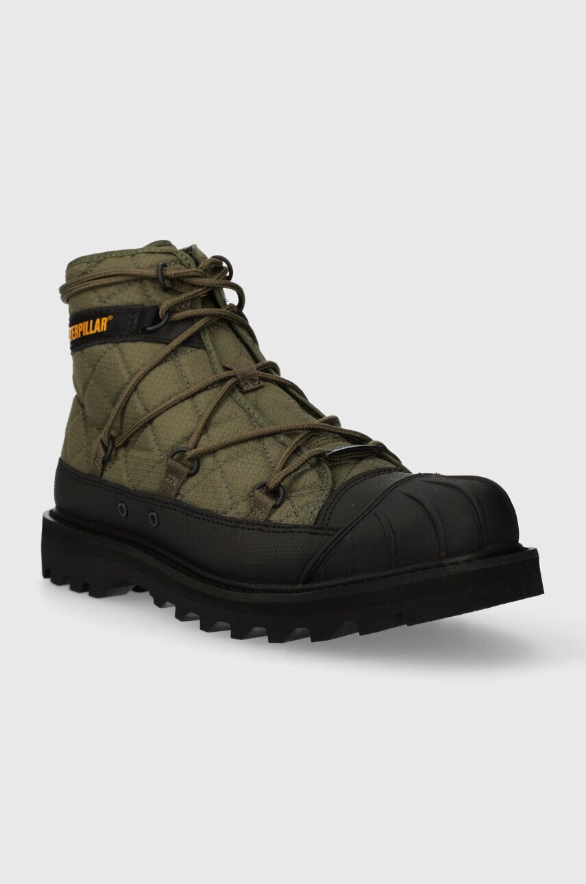 Черевики Caterpillar OMAHA ALT LACE x Nigel Cabourn колір зелений на плоскому ходу P111316