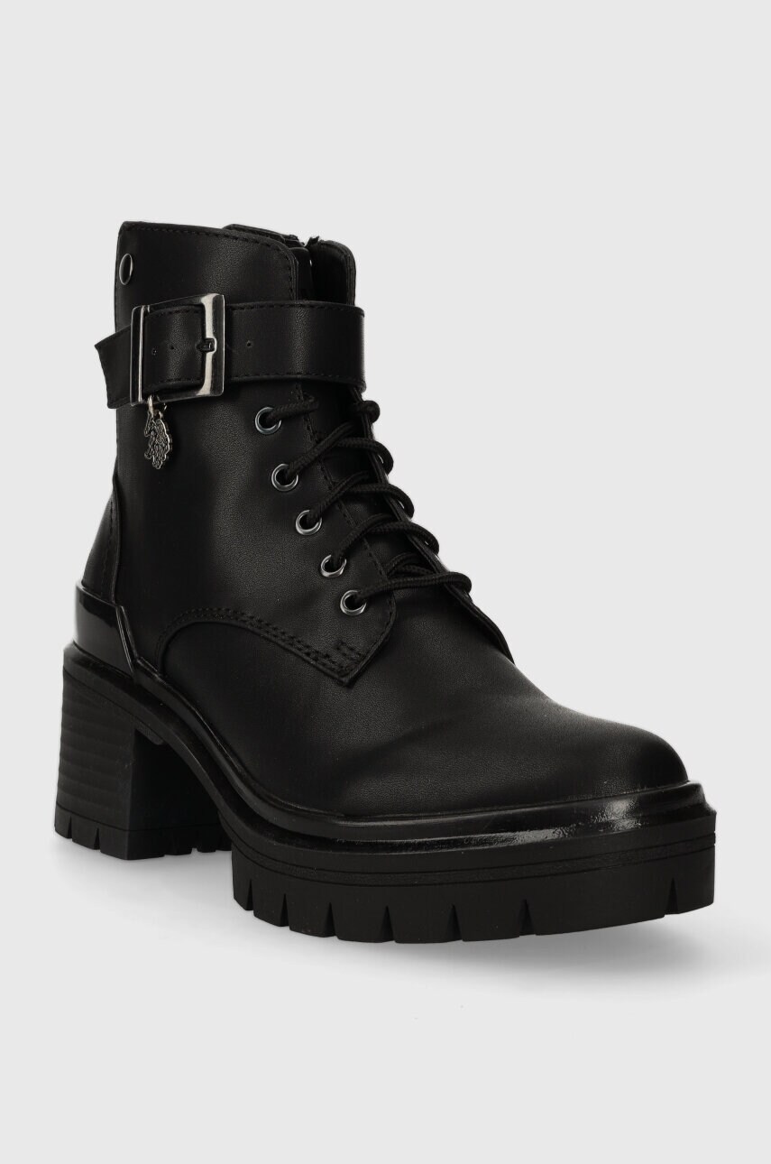 Черевики U.S. Polo Assn. HALEY жіночі колір чорний каблук блок HALEY001W/CYN1