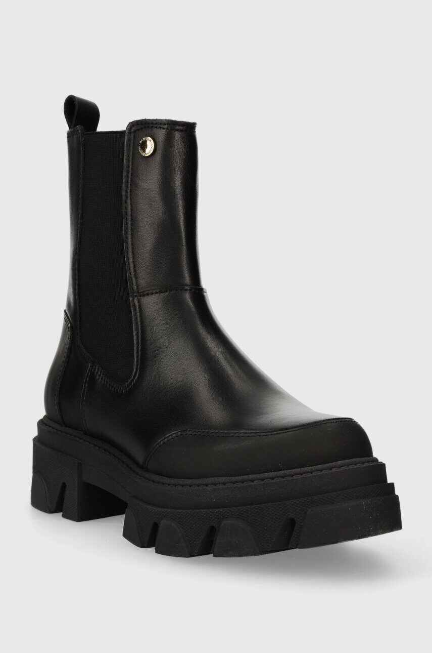Купити Шкіряні черевики Barbour B.Intl Chicane жіночі колір чорний на платформі LFO0634BK11 – головне зображення