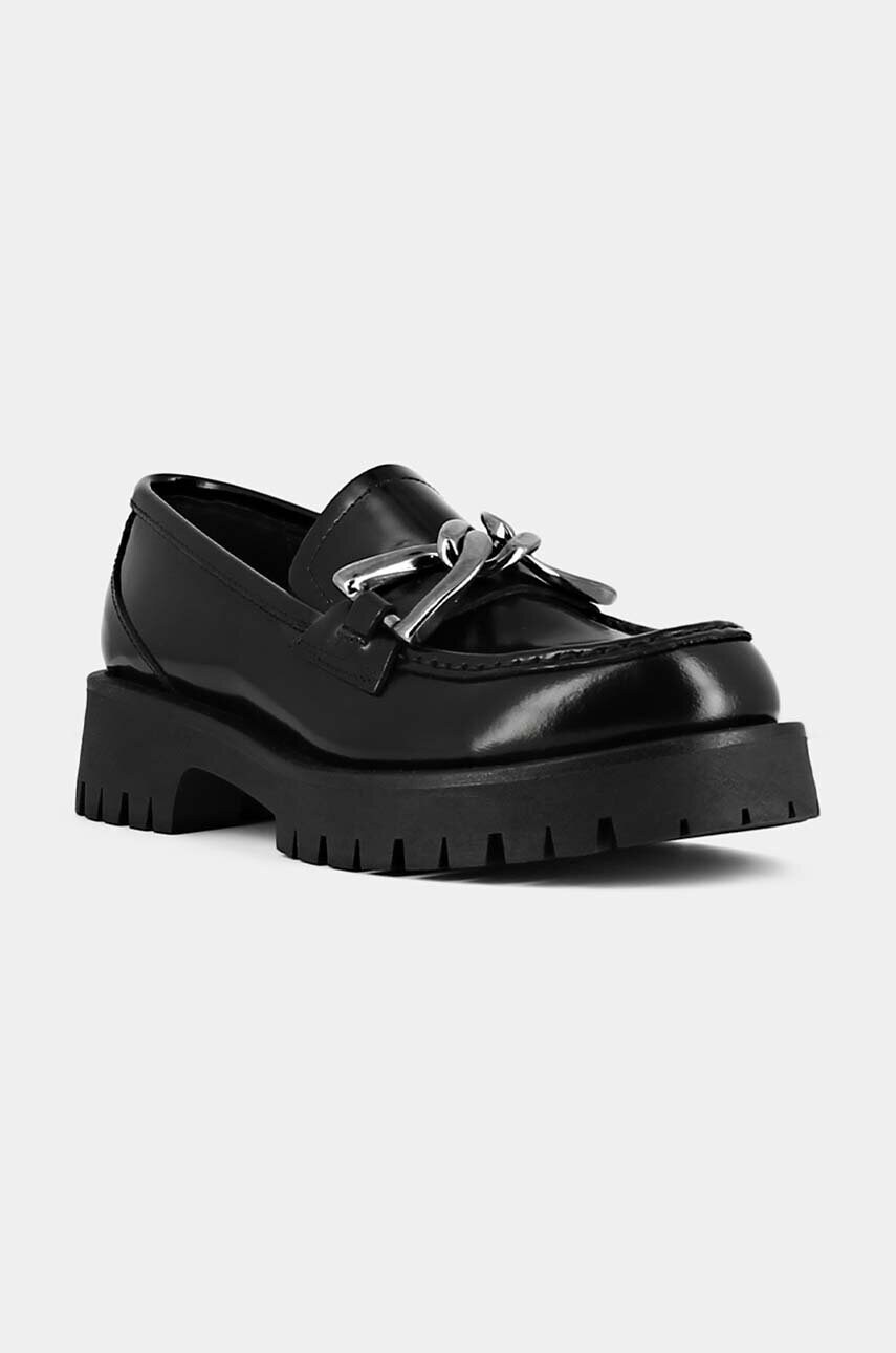 Шкіряні мокасини Jonak ROSE CUIR GLACE жіночі колір чорний на плоскому ходу 3300111