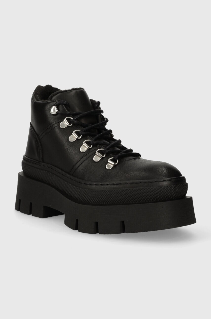 Шкіряні черевики Aldo Tiptop жіночі колір чорний на платформі злегка утеплена 13672324.TIPTOP