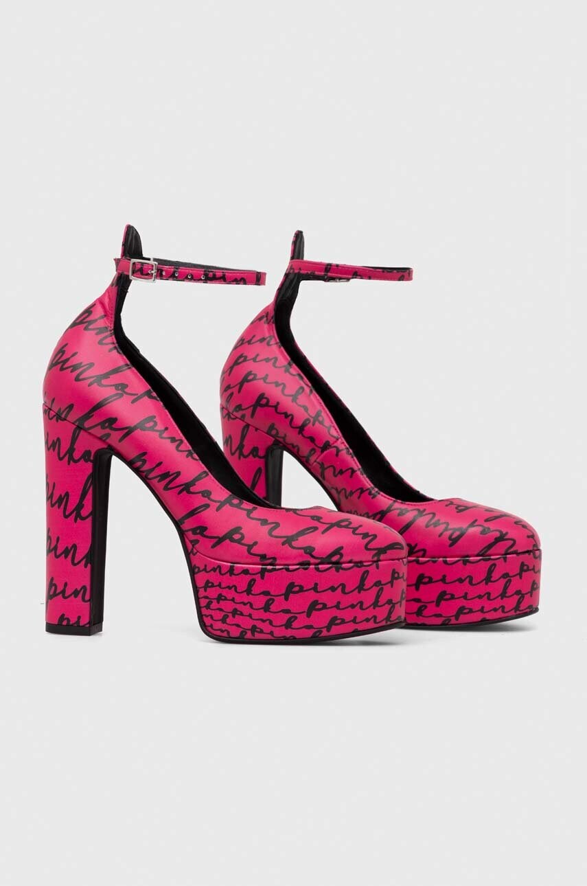 Туфлі Pinko Puccini Mary Jane колір рожевий каблук блок 102011 A1D2 YZ3
