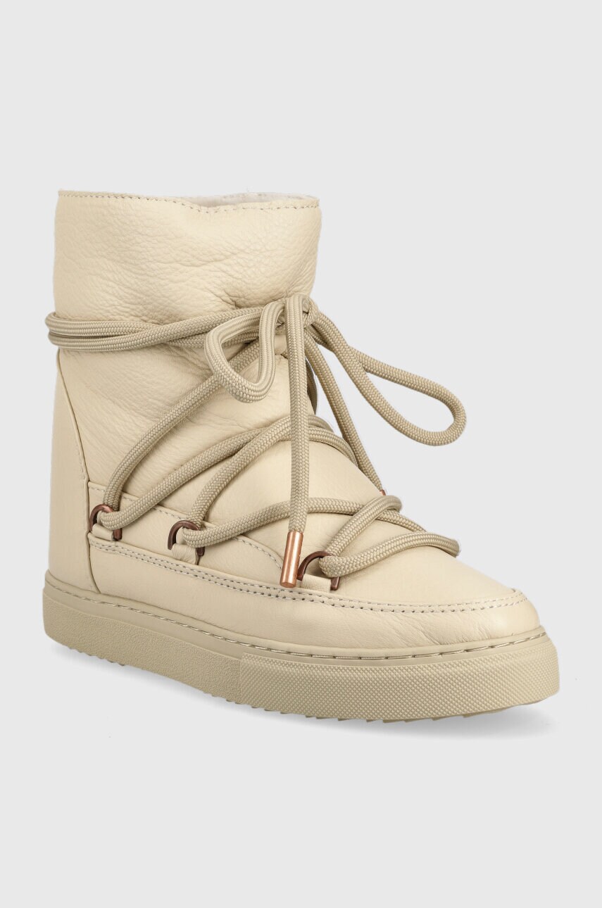 Шкіряні чоботи Inuikii FULL LEATHER WEDGE колір бежевий 75203-087