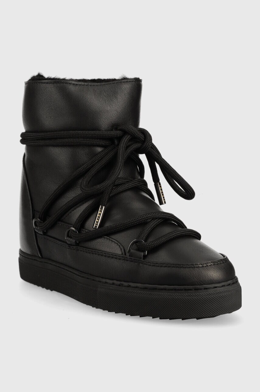 Шкіряні чоботи Inuikii FULL LEATHER WEDGE колір чорний 75203-087