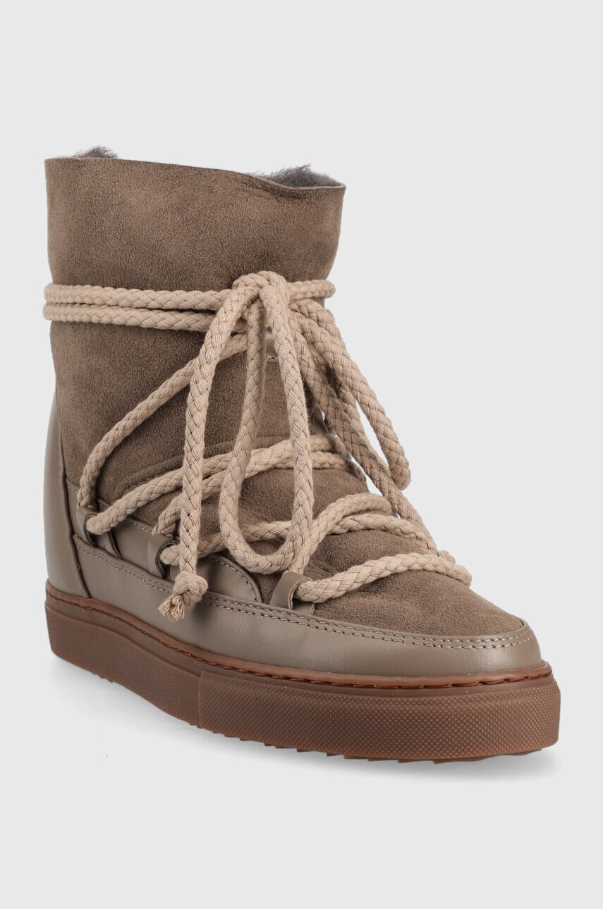 Шкіряні чоботи Inuikii CLASSIC WEDGE колір коричневий 75203-005
