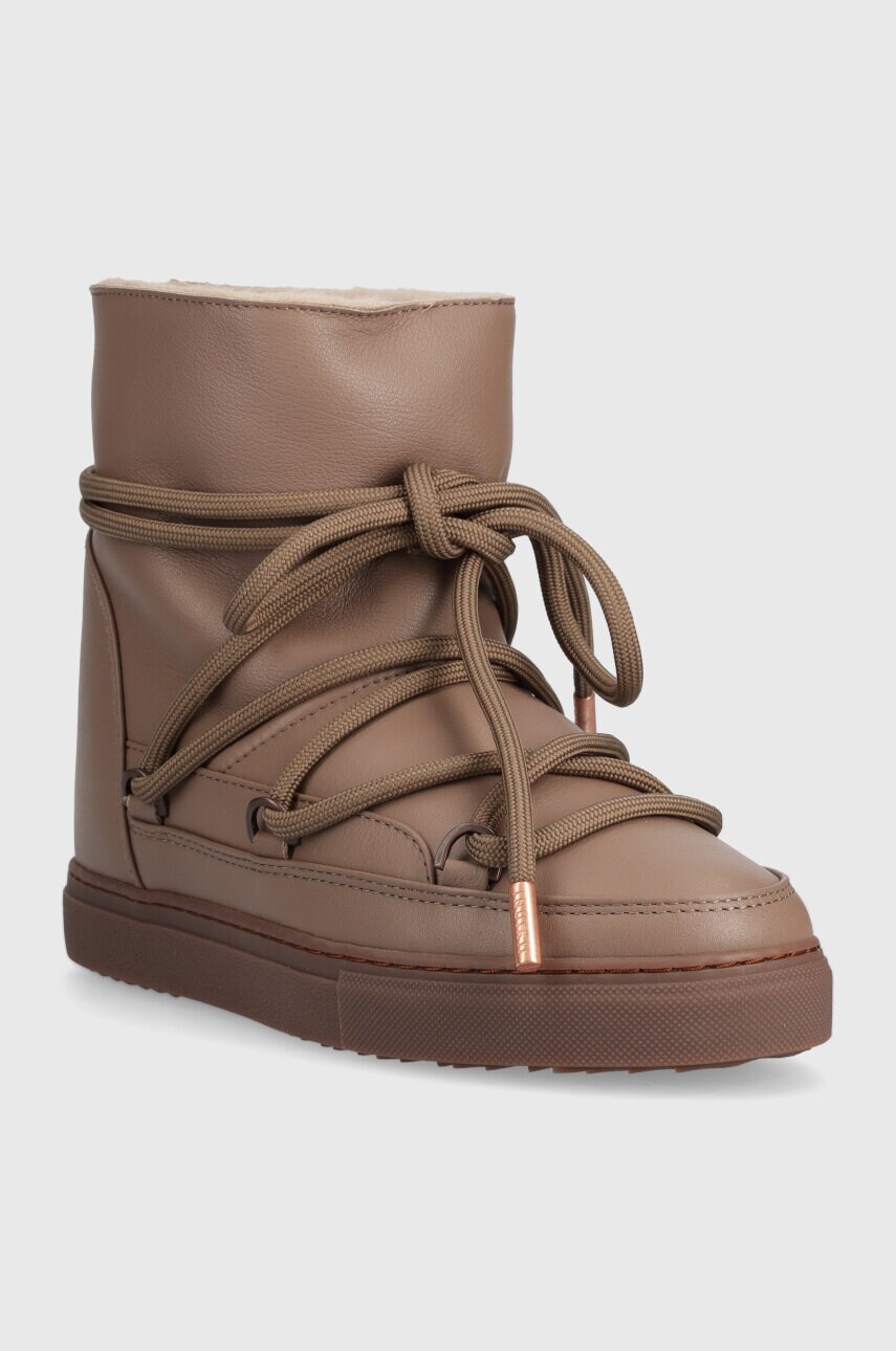Шкіряні чоботи Inuikii Full Leather Wedge колір коричневий 75203-087