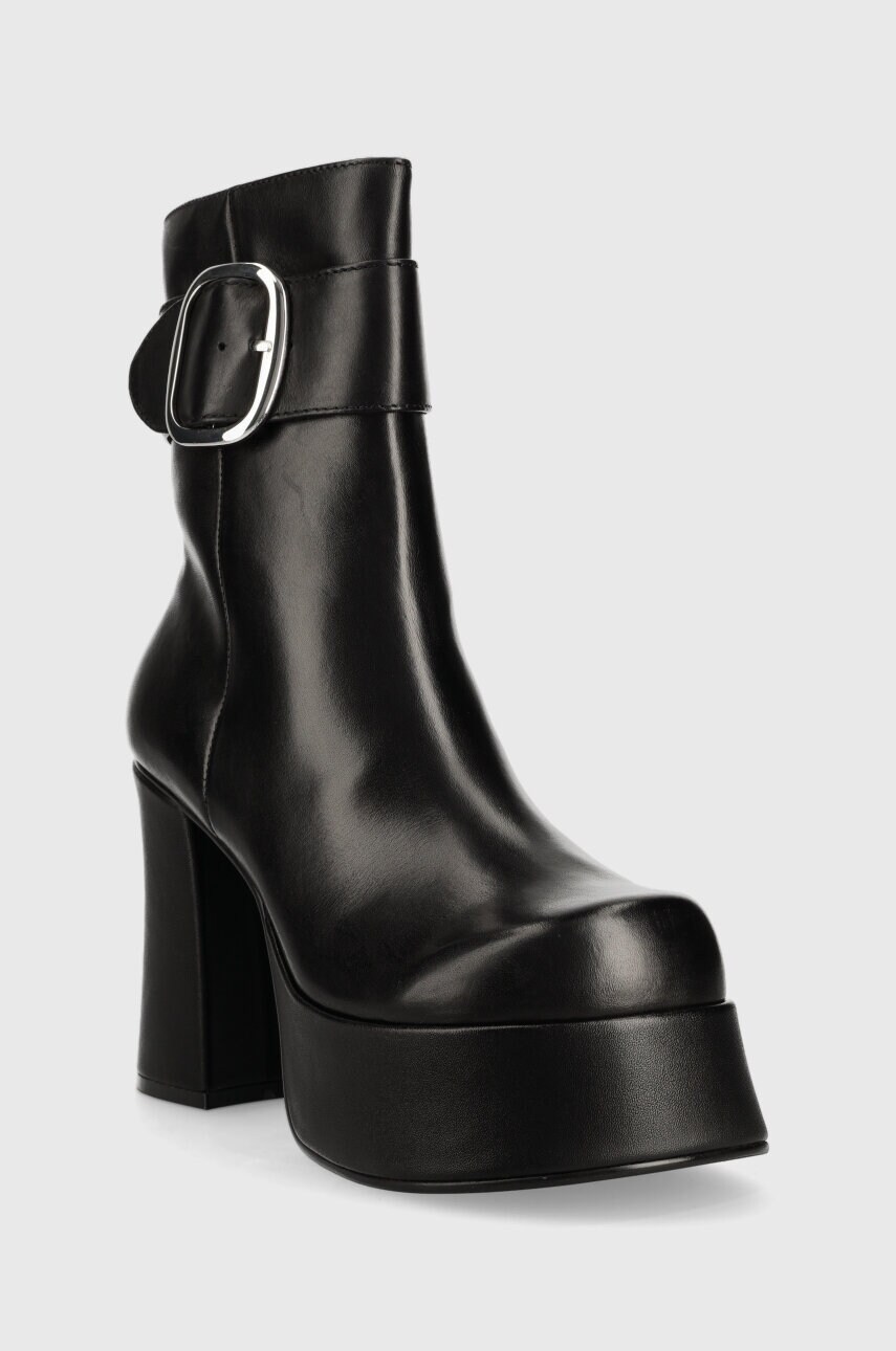 Шкіряні черевики Steve Madden Siren жіночі колір чорний каблук блок SM11002628