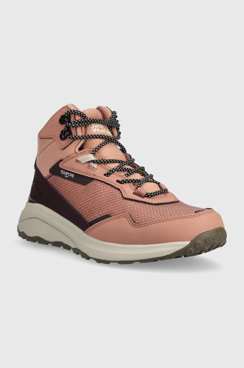 Черевики Jack Wolfskin Dromoventure Texapore Mid жіночі колір рожевий