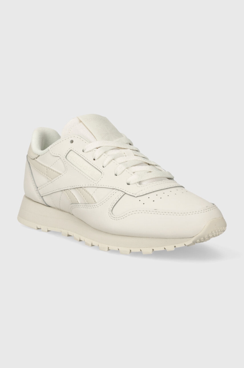 Шкіряні кросівки Reebok Classic Leather колір бежевий