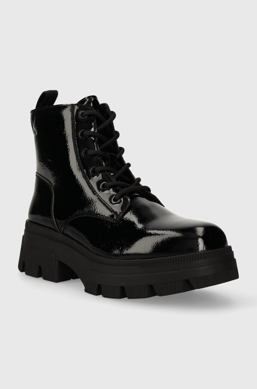 Черевики Calvin Klein Jeans CHUNKY COMBAT LACEUP BOOT WN жіночі колір чорний на плоскому ходу YW0YW01265