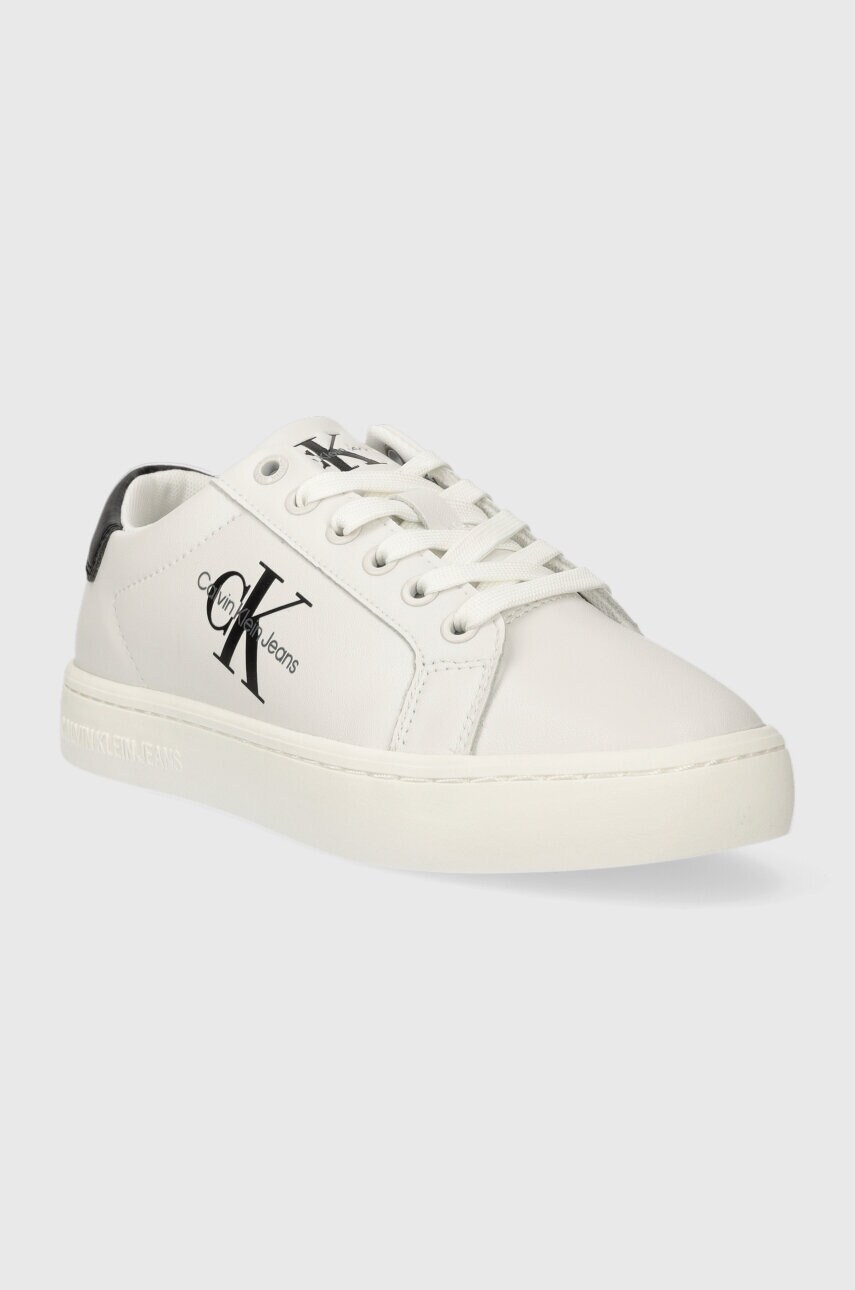 Шкіряні кросівки Calvin Klein Jeans CLASSIC CUPSOLE LACEUP LTH WN колір білий YW0YW01269