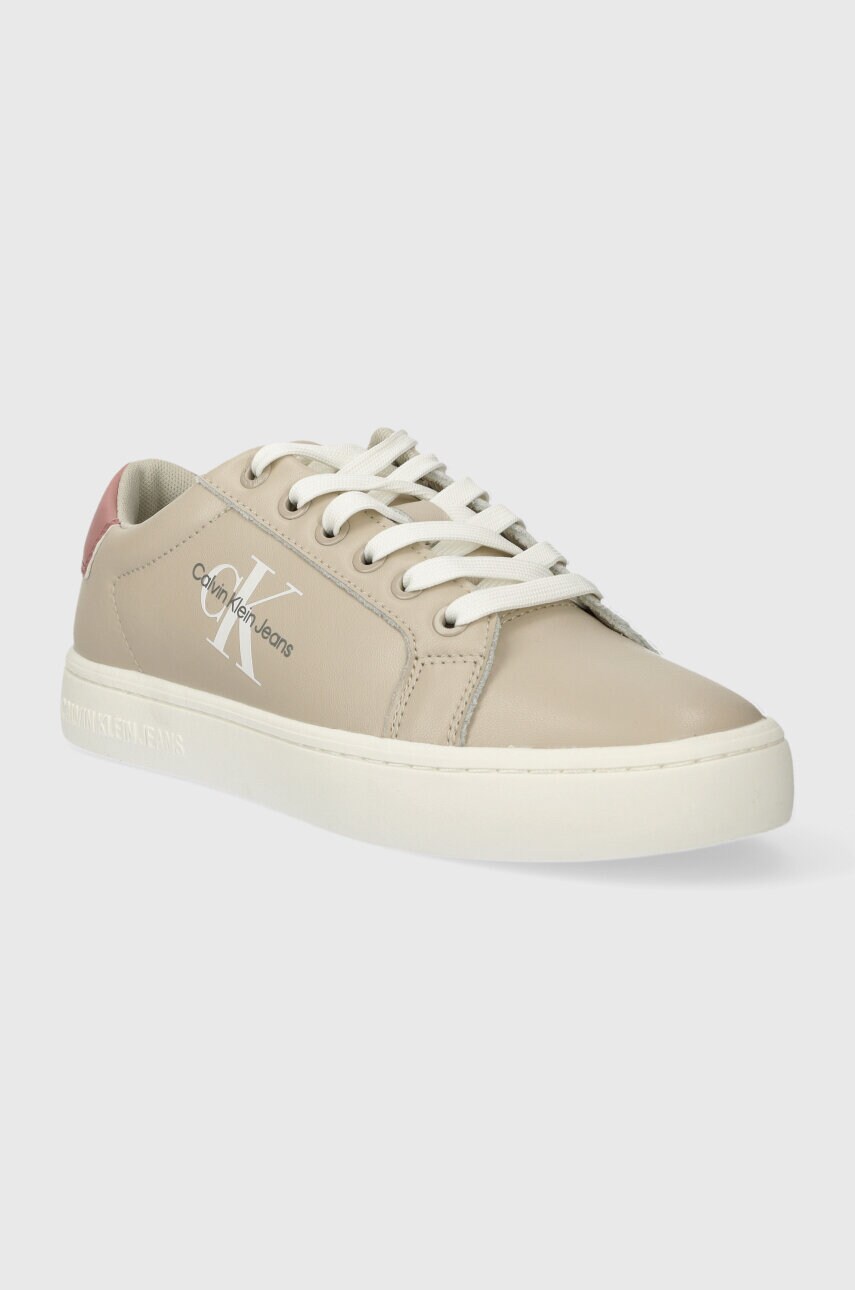 Шкіряні кросівки Calvin Klein Jeans CLASSIC CUPSOLE LACEUP LTH WN колір білий YW0YW01269