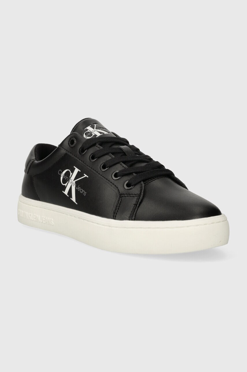 Шкіряні кросівки Calvin Klein Jeans CLASSIC CUPSOLE LACEUP LTH WN колір чорний YW0YW01269