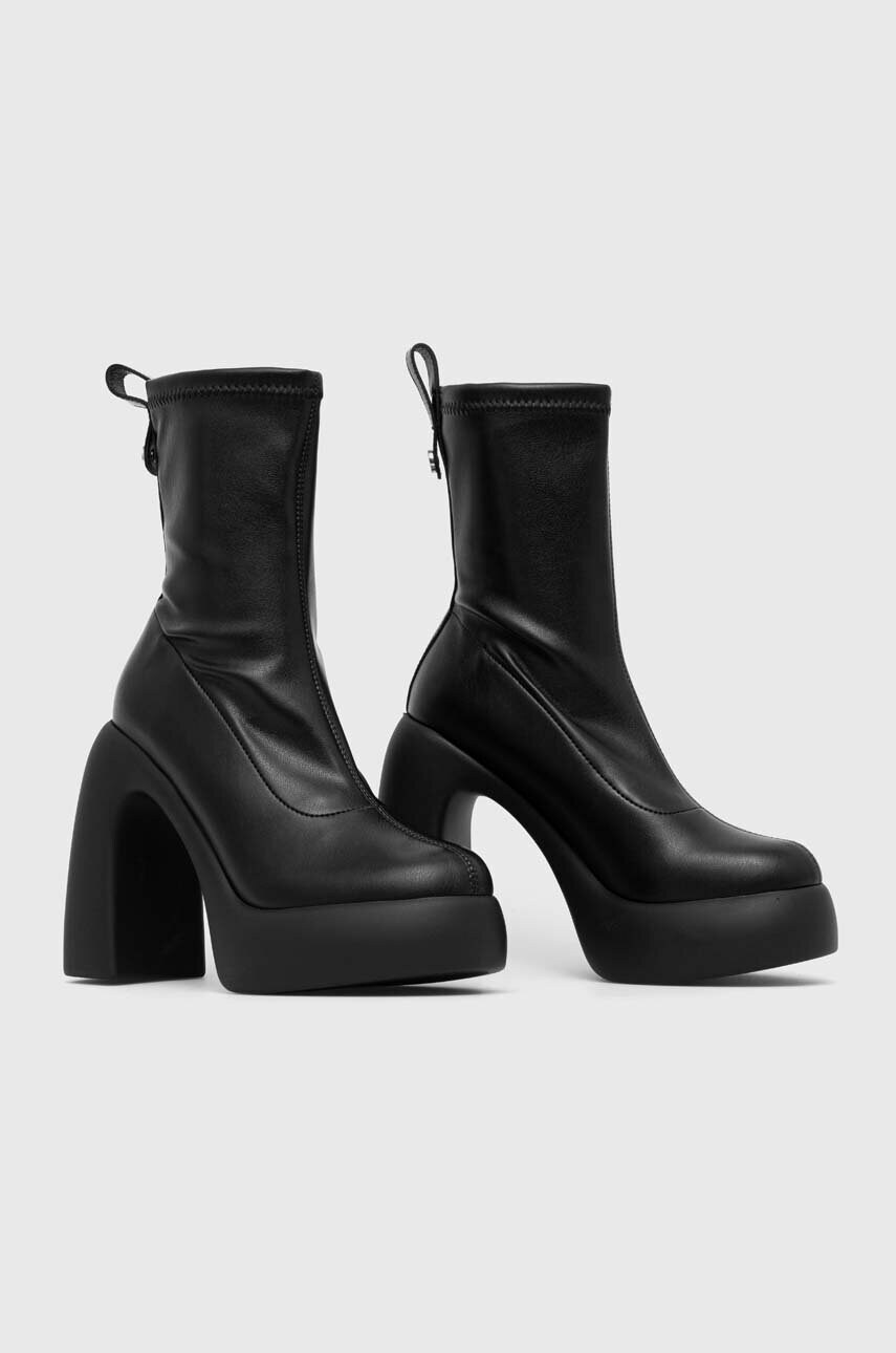 Черевики Karl Lagerfeld ASTRAGON HI жіночі колір чорний каблук блок KL33750