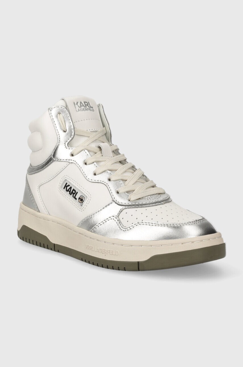 Шкіряні кросівки Karl Lagerfeld KREW KC колір срібний KL63050