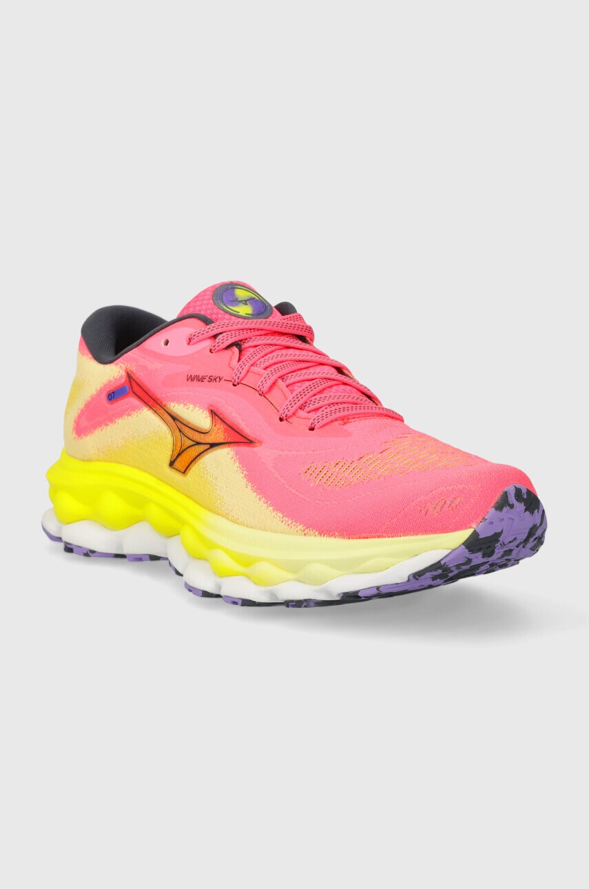Бігові кросівки Mizuno Wave Sky 7 колір рожевий