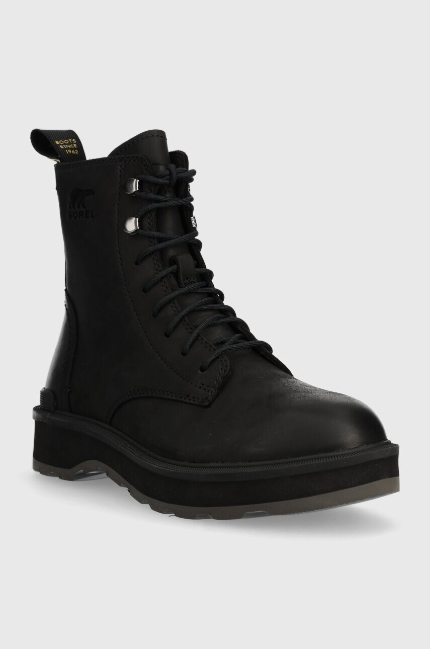 Шкіряні черевики Sorel HI LINE LACE жіночі колір чорний на плоскому ходу утеплене 2009111010