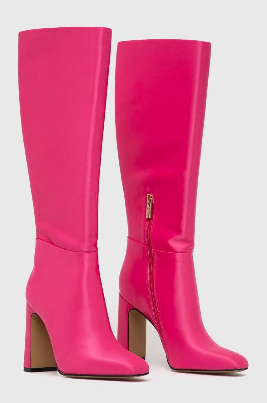 Чоботи Steve Madden Ambrose жіночі колір рожевий каблук блок SM11002642
