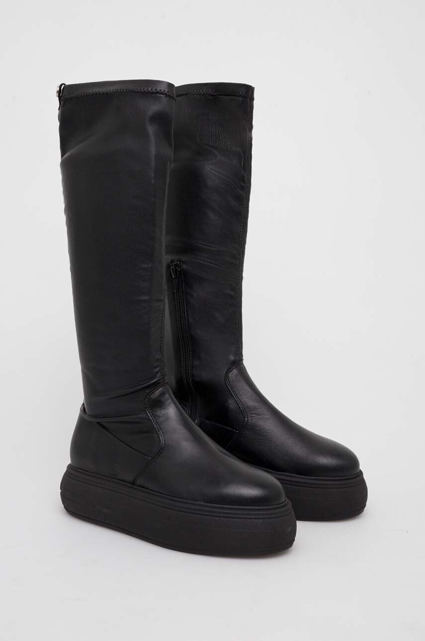 Чоботи Steve Madden Heavenly жіночі колір чорний на платформі злегка утеплена SM11002725
