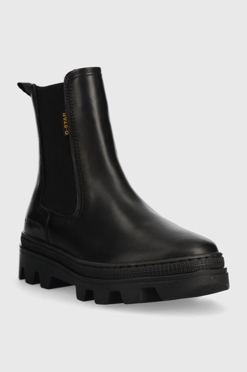 Шкіряні черевики G-Star Raw NOXER CHS LEA жіночі колір чорний на платформі 2241020720.BLK
