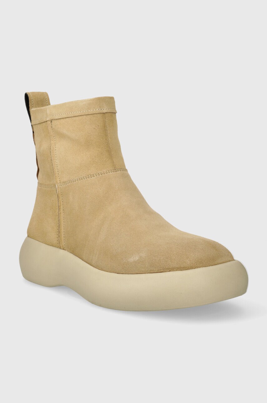 Замшеві черевики Vagabond Shoemakers JANICK жіночі колір бежевий на плоскому ходу утеплене 5695.040.13
