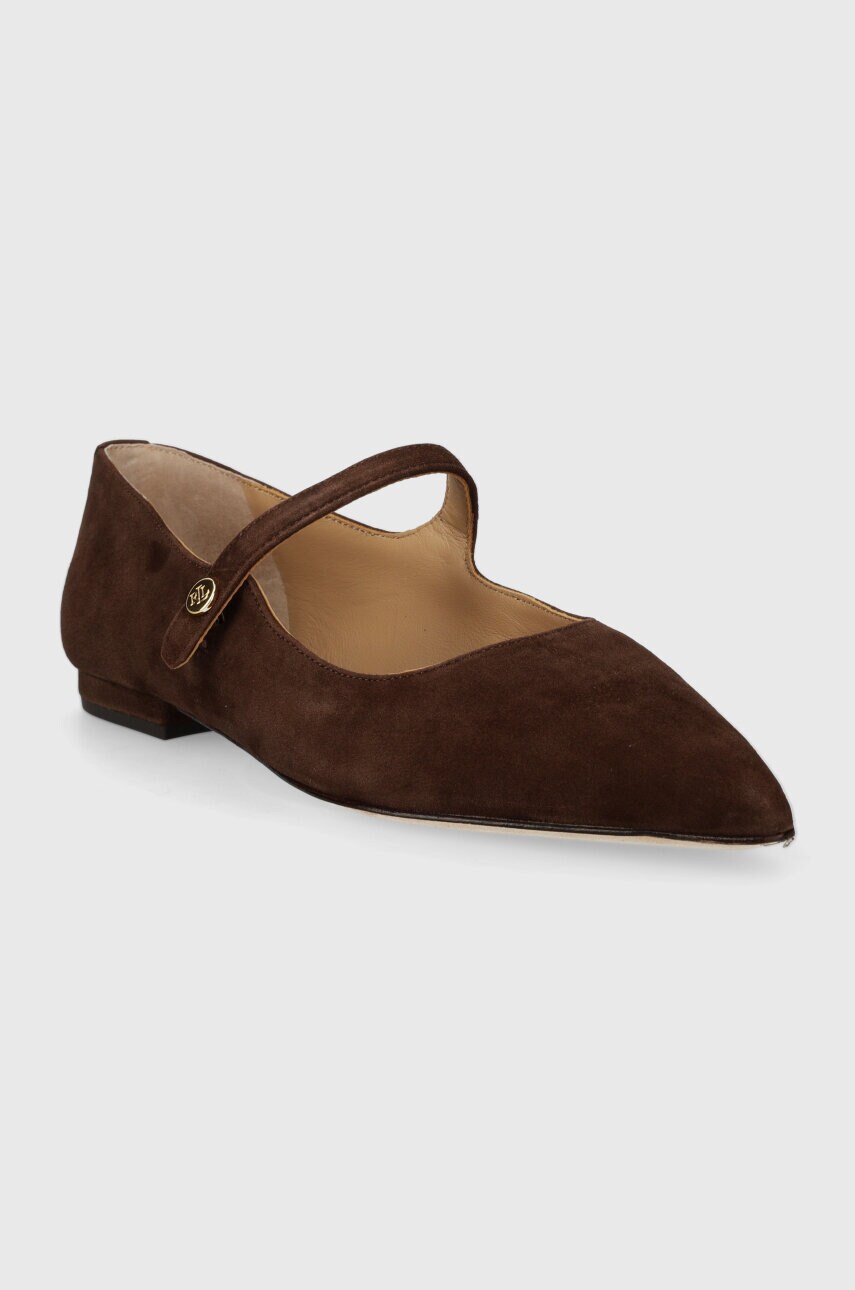 Замшеві балетки Lauren Ralph Lauren Londyn MJ колір коричневий  802922171001