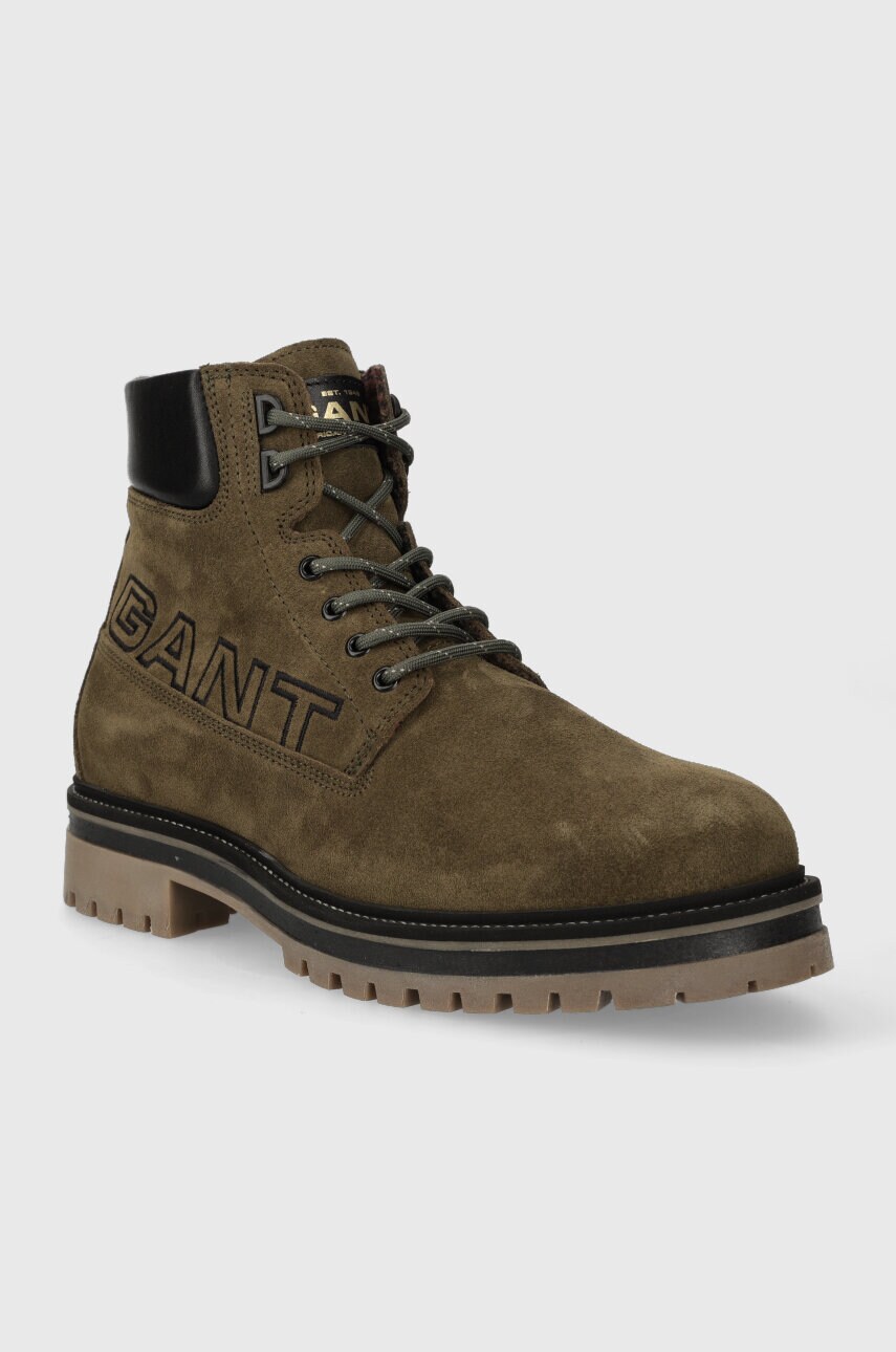 Замшеві черевики Gant Palrock чоловічі колір зелений 27643363.G710