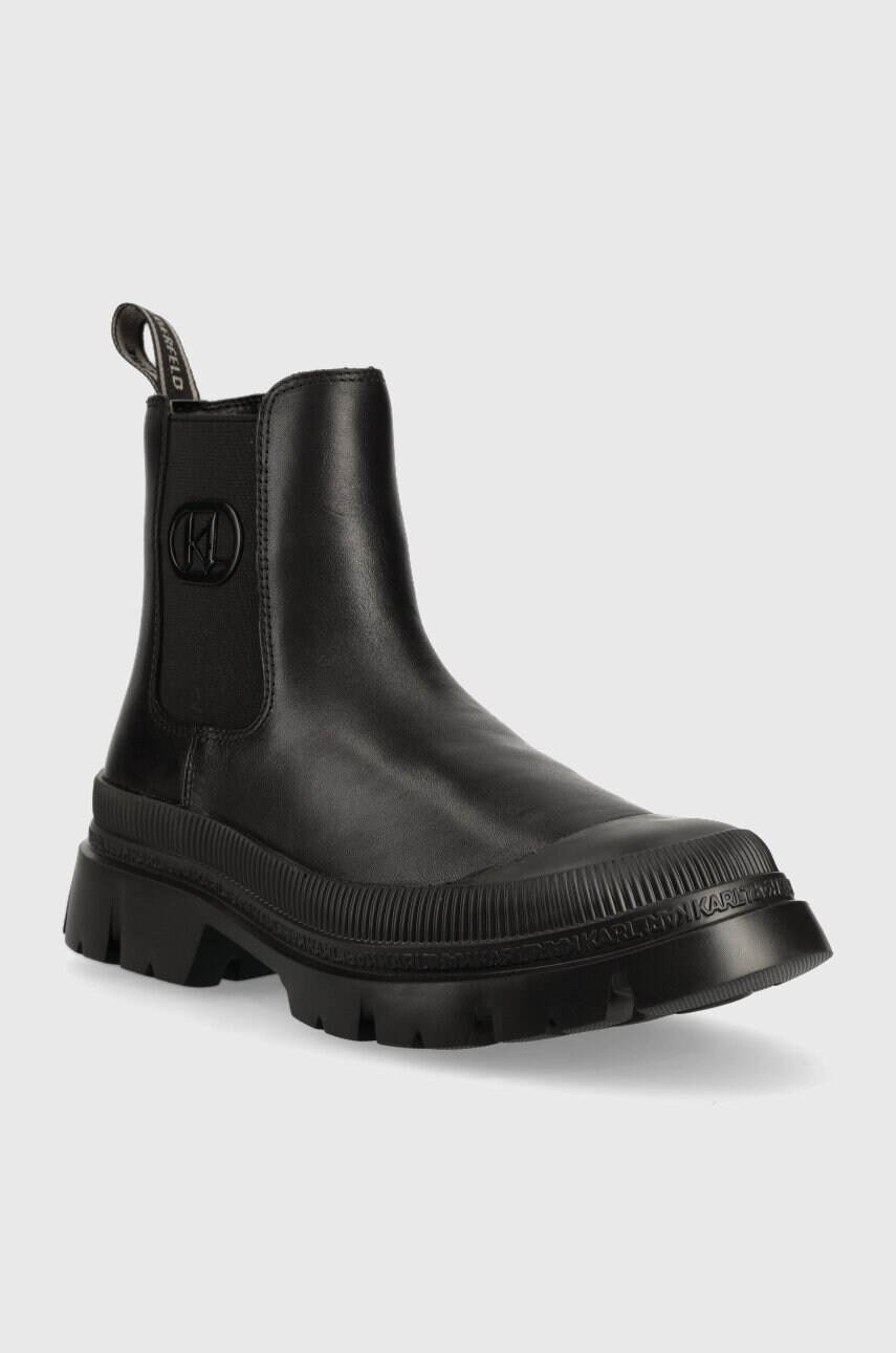 Шкіряні черевики Karl Lagerfeld TREKKA MENS чоловічі колір чорний KL25243