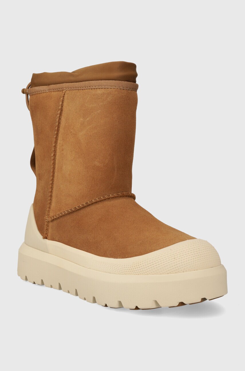 Замшеві чоботи UGG Classic Short Weather Hybrid чоловічі колір коричневий 1143992