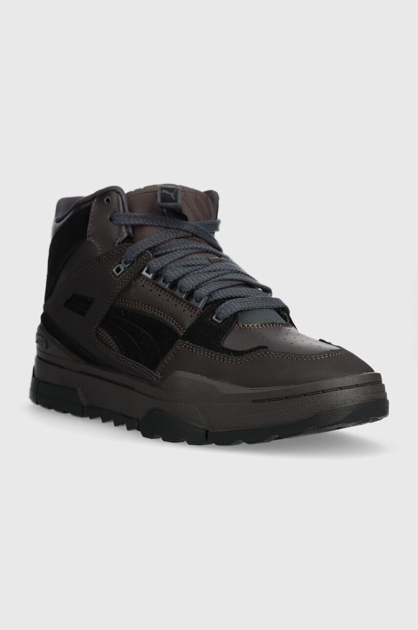 Шкіряні кросівки Puma Slipstream Hi Xtreme колір коричневий