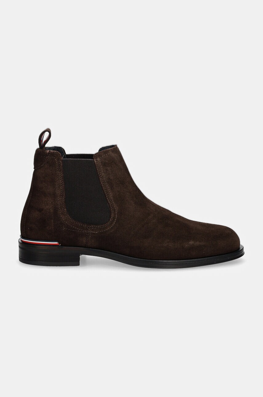 Замшеві черевики Tommy Hilfiger CORE RWB HILFIGER SUEDE CHELSEA чоловічі колір коричневий FM0FM04757