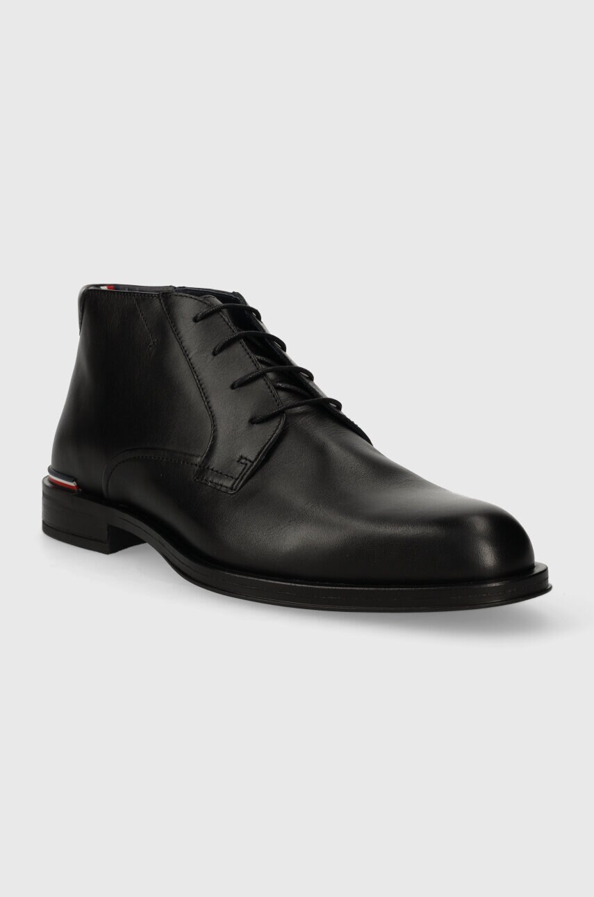 Шкіряні черевики Tommy Hilfiger CORE RWB HILFIGER LTH L BOOT чоловічі колір чорний FM0FM04804