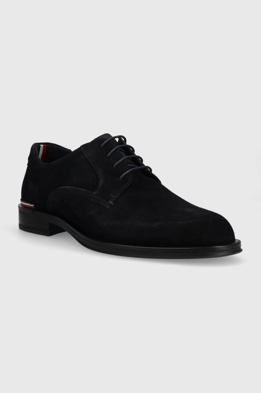 Замшеві туфлі Tommy Hilfiger CORE RWB HILFIGER SUEDE SHOE чоловічі колір синій FM0FM04868