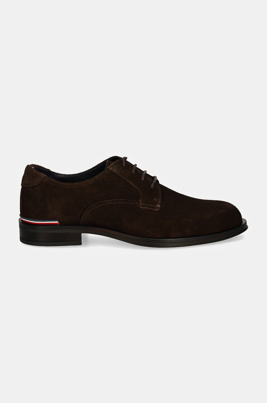 Замшеві туфлі Tommy Hilfiger CORE RWB HILFIGER SUEDE SHOE чоловічі колір коричневий FM0FM04868