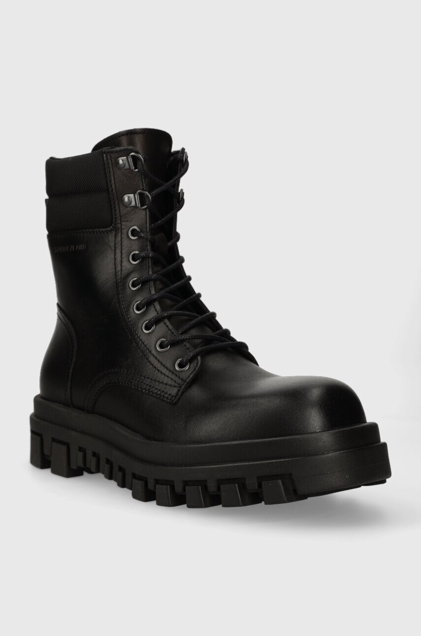 Шкіряні черевики Tommy Jeans TJM ELEVATED OUTSOLE BOOT чоловічі колір чорний EM0EM01251