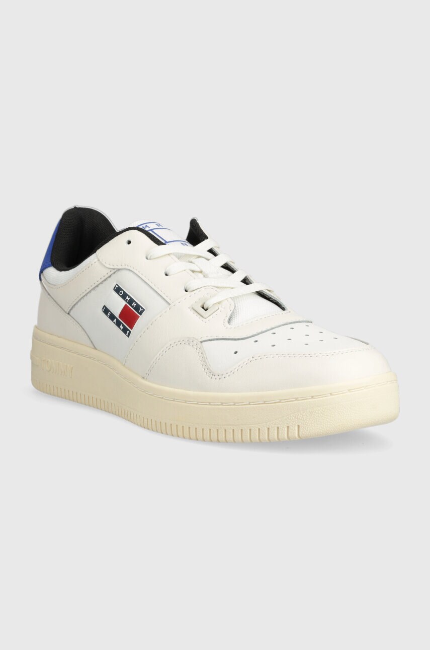 Шкіряні кросівки Tommy Jeans TJM BASKET COLOR колір білий EM0EM01255