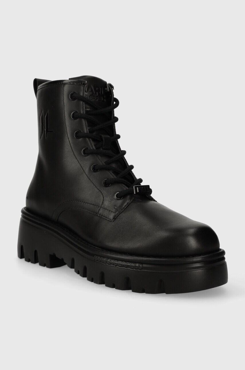 Шкіряні черевики Karl Lagerfeld KOMBAT KC чоловічі колір чорний KL15350